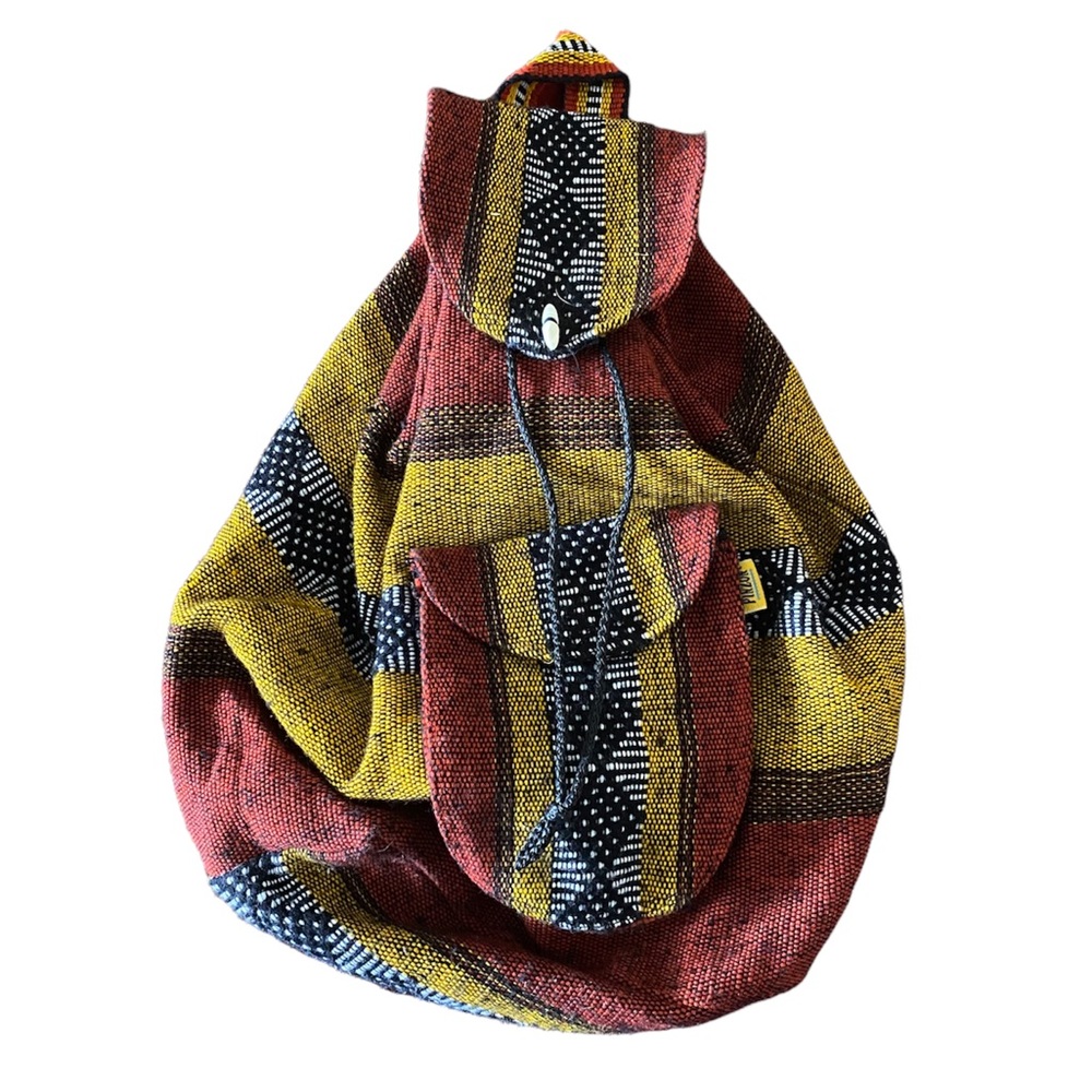Pinzon Ethnic Fabric Drawstring Toggle Backpack
